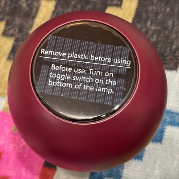 Threshold™ Solar and Rechargeable USB LED Outdoor Table Lamp, Maroon - Picture 6 of 13